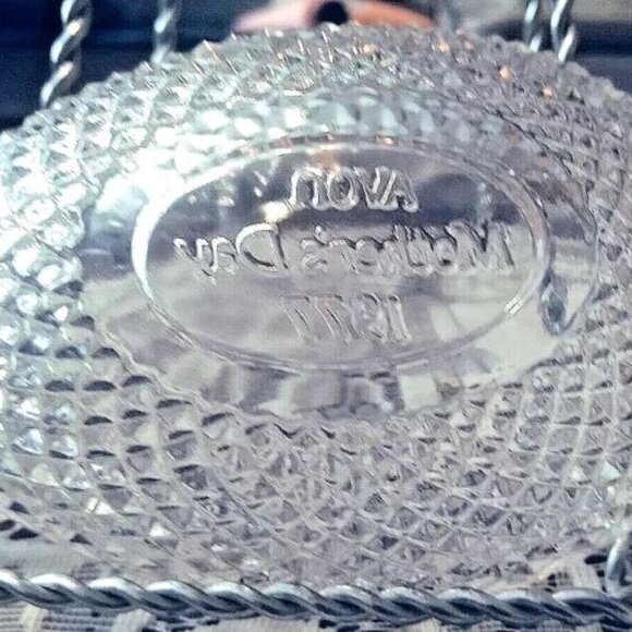 Avon Fostoria Glass 1977 Egg Shaped Mothers DAY GIFT 2 PIECE NO BOX GLASS VNTGE - Picture 3 of 4